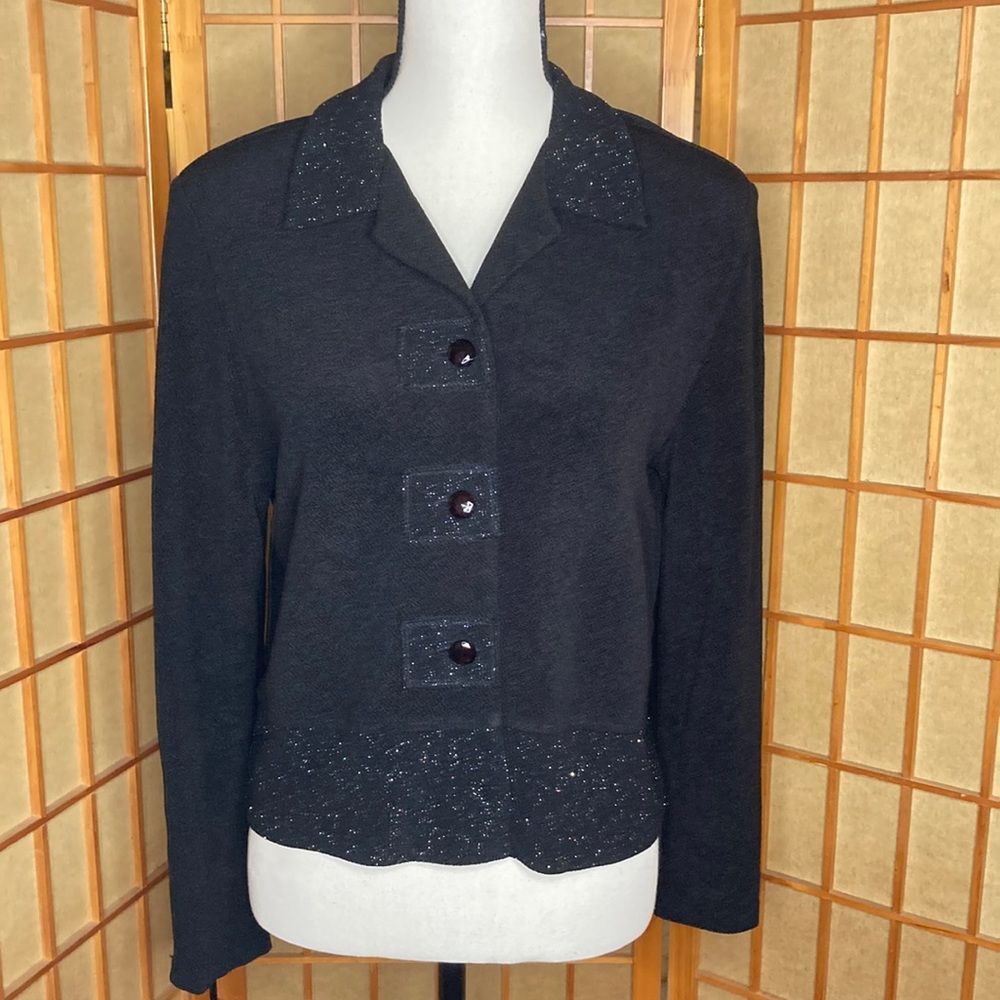 Positive Attitude Jacket Short Black Sweater Jacket